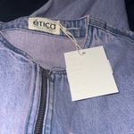 NWT ETICA Fatima Denim Utility Jumpsuit Color: Cyclone Violet Purple Size XS Photo 8