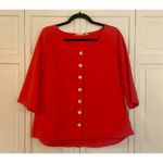 Soft Surroundings  gauze bar harbor button front 3/4 sleeve top Photo 1