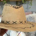 Tan Cowboy Hat with Black Stitching Photo 2