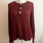 Andrée Andree By Unit Red Popover Sweater with Buttons Size M NWT Photo 0