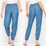 Talbots Tencel Chambray Joggers Small Pull-On Pants Lightweight Denim Chic Photo 1