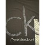 Calvin Klein Jeans  Womens Black Short-Sleeve T-Shirt Glitter Logo Medium NWT Photo 1