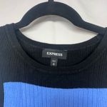 EXPRESS  Colorblock Knit Dress - Black, White, Blue Size M Photo 3