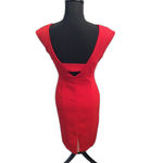 Maeve Anthropologie  Red Sexy Back Cut Out Dress Size 2 Pencil Sheath Photo 1