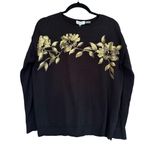 Calvin Klein Women's Black Sweater with Gold Floral Design Photo 0