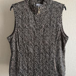 Charter Club Chevron Fleece Vest Neutral Zip Front XL Winter Layering Cozy Photo 0