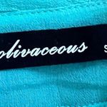 Olivaceous 100% silk plunging V-neck aqua high low dress size small Photo 7