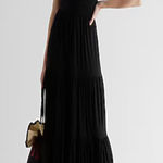 EXPRESS Black Halter Maxi Dress Vacation Vibes? This Piece Belongs in Your Suitcase Photo 0