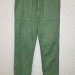 Mother The Shaker Chop Crop Hedge Green Pants Cotton Linen EUC Sz 27 Photo 0