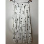 Tahari  White Black Floral Embroidered Maxi Skirt Womens XS Button Boho Chic Photo 5