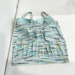 Lands' End Blouson Tummy Hiding Tankini Top Swimsuit Adjustable Straps Sz 16 DD Photo 1