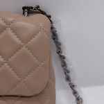 Gilda Paris Mini Quilted Messenger Bag Crossbody Shoulder Bag Taupe Party Tan Photo 4