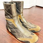 Prada  Vintage Brown Quilted Leather Retro Equestrian Sport Ankle Boots Size 9 Photo 0