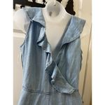 Guess Womens Light Blue Tie Surplice Back Sleeveless Wide Leg Jumpsuit MEDIUM Photo 8