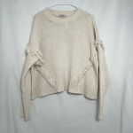 Madewell Montford Fringe Pullover Sweater, Pearl Ivory, Size L, Women’s Cropped Photo 3