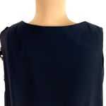 XScape  Black Chiffon Mini Cocktail Dress 4 Rhinestone Cape Arms Flowy Butterfly Photo 7