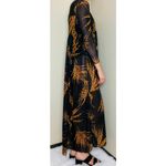 Black & Brown Animal Cheetah Print Sheer Swim Cover Maxi Dress Photo 4