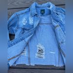 Wild Fable Size XS Distressed Jean Jacket Light Wash Ripped 100% cotton Denim Photo 5