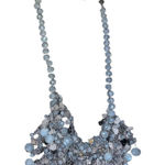 Oie Blue Beaded Statement Necklace Set w/ Earrings Sparkly Bib Jewelry NWT Photo 0