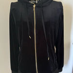 White Mark black velour zip up hoodie with gold zipper L Size L Photo 0