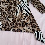 CHAUS NEW YORK Animal Print Leopard Round Neck Asymmetric Hem Blouse, size S Photo 8