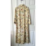 Natori Vintage Satin Yellow Floral Full Zip Sleepwear Kaftan Nightgown Small Photo 9