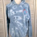 Disney Stitch Pullover Hooded Sweatshirt Blue Tie Dye-Medium Photo 0