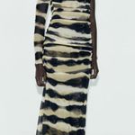 ZARA Tie Dye Stripe Print Tulle Dress Photo 0