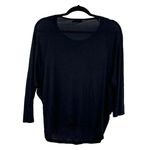 Vince Top Womens Small 3/4 Dolman Sleeve Tee Navy Blue High Low Casual Photo 1