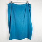 Adrianna Papell Boutique Plus Size 18 Skirt Suit Blue Silk Midi Short Sleeve 604 Photo 6