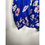 Lucky Brand Blue Pink Floral Print Long Sleeve Blouse Women's Size Large L Photo 2