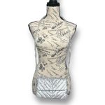 Nicole Miller  Silver Sequin Crossbody Bag Chain Strap Chevron Purse NWT Photo 1