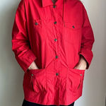 Liz Claiborne VTG Womens Red Barn Jacket Size Medkium Fisherman core Fall Photo 0