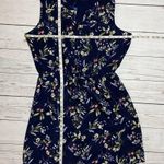 Nicole Miller Sleeveless Dress, Navy Floral Print Size L Photo 6