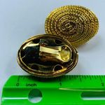 Gold Tone Spiral Rope Dome Oval Shape Clip Photo 2