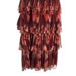 Hutch  Nalina Wine Red Floral Tiered Sleeveless Formal Maxi Dress 14 Photo 6
