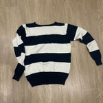 Brandy Melville  Knitted Sweater Stripes Navy and White Photo 1