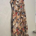 Devlin  nude floral embroidered ruffle spaghetti strap midi dress XS  Photo 3