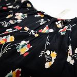 Madewell ‎Silk Notched Ruffle-Cuff Top Carnation Toss Photo 9