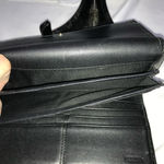 Coach Monogram Pleated Jacquard Gray & Black Canvas and Leather Long Wallet Photo 9