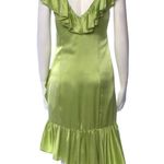 Cinq à Sept Cinq á Sept Silk Dress Green V-Neck Wrap Midi Asymmetrical Hem Size 0 NWT $545 Photo 7
