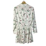 EXPRESS White & Pink Floral High Neck Long Sleeve Mini Dress S Photo 1