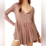 We The Free Free People Women's Clover Split-Neck Babydoll Tunic in dusty pink size small Photo 0