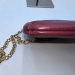Lodis Burgundy Pebble Leather Crossbody Bag Gold Chain Strap Zip Top Purple Photo 9
