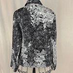 Black & White Floral Sequined Unique Handmade Demim Jacket LA Blend Size Medium Photo 10