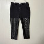 Abercrombie & Fitch The 90’s Straight Ultra High Rise Jeans Black Leather 34/18 Photo 2