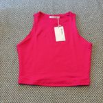REORIA Butsmooth®Sleeveless Halter Neck Double Lined Casual Basic Tank CropTop Pink Photo 4