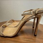 Schutz Women’s Leather Altina Gold High Ankle Wrap Embossed Stiletto Heels 8.5 Photo 2