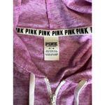 PINK - Victoria's Secret VS PINK Pink/White Zip Up Sweatshirt‎ Size Medium Long Sleeve Logo Lightweight Photo 5