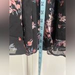 Rue 21  Sheer Floral Romper Long‎ Sleeve Black Pink Cold Shoulder Size L Photo 6